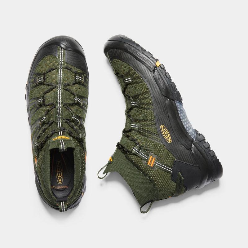 Keen Axis Evo Mid Mens Hiking Boots Olive/Black NZ (7314-WBTGA)